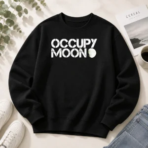 Funny Distressed Occupy Moon Space Lunar Astronomy Sweater