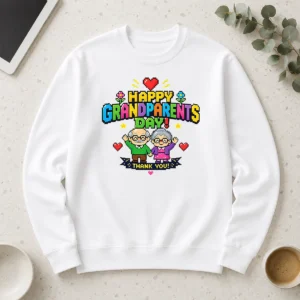 Hot Happy Grandparents Day Pixel Art Retro Thank You Long Sleeve Shirt