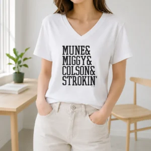 Awesome Mune Miggy Colson And Strokin' Detroit Tigers Players V-Neck Shirt