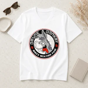 Funny Happy Good Drunk Donkey Mike'S Weather Page V-Neck Shirt