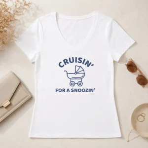 Hot Cruisin' For A Snoozin' Baby Stroller Napping V-Neck Shirt