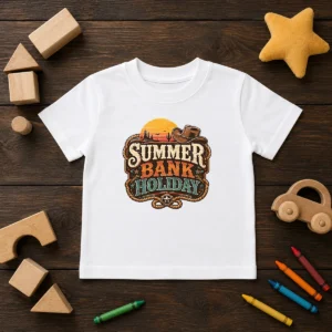 Pretty Western Cowboy Summer Bank Holiday Desert Sunset Kids T-Shirt