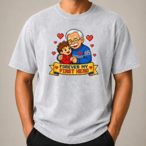 Perfect Pretty Grandparents Day Pixel Forever My First Hero Washed T-Shirt