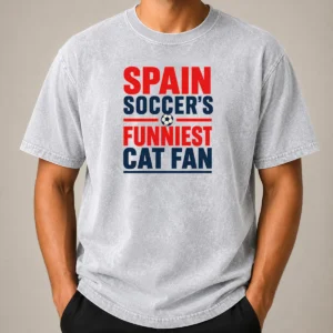 Official Premium Spain Soccer Cat Meme Funny Minimalist Washed T-Shirt