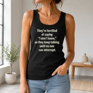 Official Terrified Of Saying I Don'T Know Tank Top