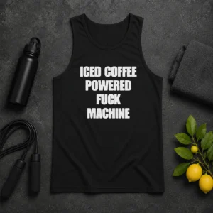 Hot Funny Iced Coffee Fuck Powered Machine Tank Top