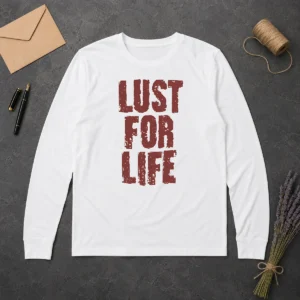 Nice Top Lust For Life Distressed Iggy Pop Music Long Sleeve Shirt