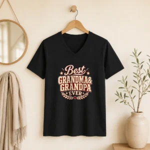 Top Grandparents Day Best Ever Vintage Vector V-Neck Shirt
