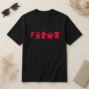 Hot Top Philadelphia 76ers Iconography Symbols NBA V-Neck Shirt