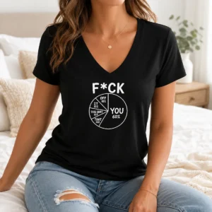 Hot Good Fck You Pie Chart Sarcastic V-Neck Shirt