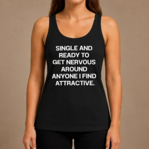 Funny Official Single And Ready To Get Nervous Around Anyone I Find Attractive Tank Top