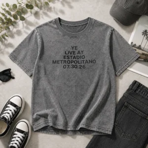 Awesome Ye Live At Estadio Metropolitano July 30 2026 Washed T-Shirt