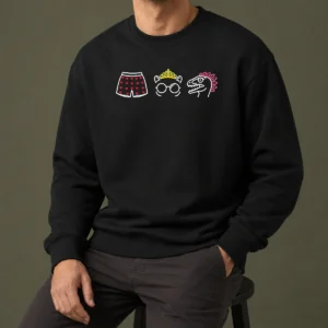 Pretty Funny Boxers Princess And Dinosaur Neon Icons Sweater