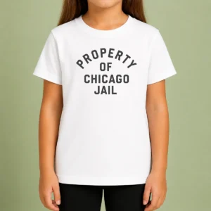 Premium Nice Property Of Chicago Jail Prison Funny Novelty Kids T-Shirt