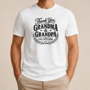 Funny Official Grandparents Day Thank You With Line Art Typography