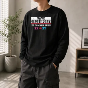 Premium Save Girls Sports Common Sense Statement Long Sleeve Shirt