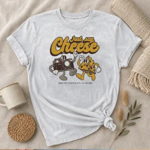 Top Camera Just Say Cheese Your Face Deserves A Filter Anyway Washed T-Shirt