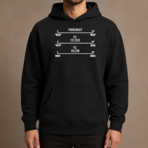 Hot Official Fahrenheit Celsius Kelvin Temperature Geek Hoodie