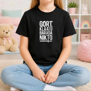 Nice Gort Klaatu Barada Nikto Geek Kids T-Shirt