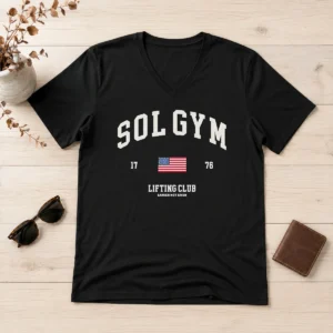 Premium Funny Solgym Lifting Club Earned Not Given 1776 Distressed V-Neck Shirt