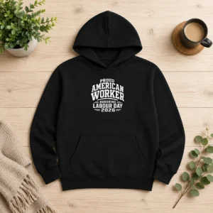Awesome Hot Labour Day Proud American Worker Silhouette (2) Hoodie