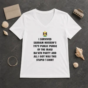 Nice Funny I Survived Saddam Hussein' 1979 Public Purge Of The Iraqi V-Neck Shirt