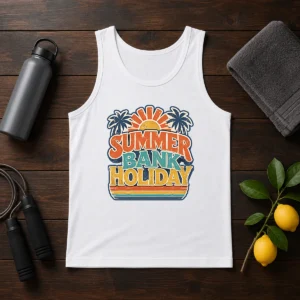 Awesome Vintage Retro Summer Bank Holiday Palm Sunburst Tank Top