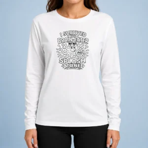 Nice Top Brain Eater Splash Zone Line Art Long Sleeve Shirt