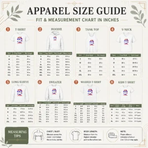 Size chart for Awesome PCA Chicago Baseball Character Shirt With Pinstripe Uniform And Baseball Bat with measurements in inches and cm to help choose the right fit