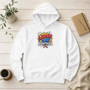 Happy Official Pop Art Comic Labour Day Celebrate Workers Hoodie