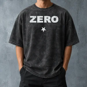 Premium Funny Distressed Zero Star Logo Smashing Pumpkins Washed T-Shirt