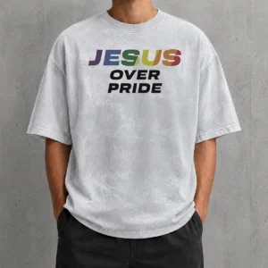 Nice Good Jesus Over Pride Washed T-Shirt