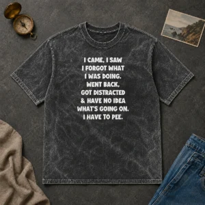 Happy Pretty I Came I Saw I Forgot What I Was Doing Washed T-Shirt