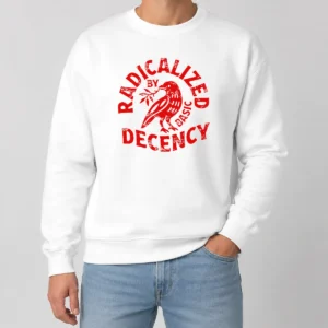 Top Radicalized By Basic Decency Distressed Bird Sweater