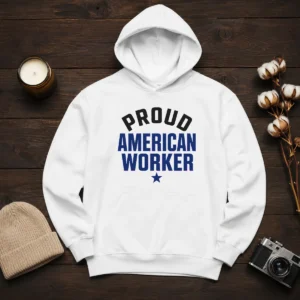 Hot Labour Day Proud American Worker Minimalist Hoodie