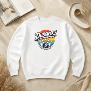 Nice Top Dubowsky Retro Bowling Roll Your Own Game Vintage Sweater