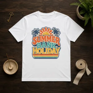 Awesome Vintage Retro Summer Bank Holiday Palm Sunburst