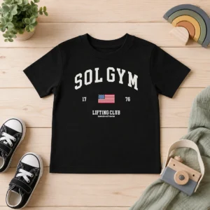 Premium Funny Solgym Lifting Club Earned Not Given 1776 Distressed Kids T-Shirt