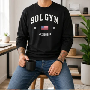 Hot Pretty Solgym Lifting Club Earned Not Given 1776 Distressed Long Sleeve Shirt