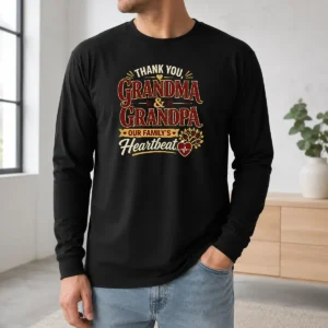 Happy Hot Grandparents Day Thank You Typography For Family Gifts Long Sleeve Shirt