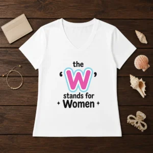 Official The W Stands For Women V-Neck Shirt