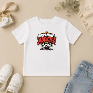 Hot Premium Dopamine Addicted To You Bold Typography Kids T-Shirt