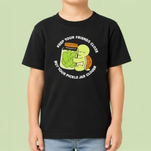 Funny Official Cute Turtle Hugging Pickle Jar Keep Your Friends Close Kids T-Shirt