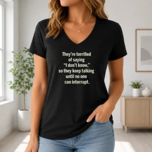 Official Terrified Of Saying I Don'T Know V-Neck Shirt