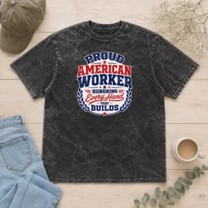 Happy Hot Labour Day Proud American Worker Vector For Holiday Gi Washed T-Shirt