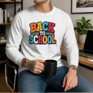 Awesome Colorful Back To School Apple Book Pencil Long Sleeve Shirt