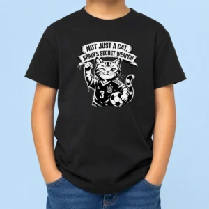 Top Good Spain Soccer Cat Meme Stencil Kids T-Shirt