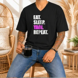 Funny Eat Sleep Yaoi Repeat Anime Manga Otaku V-Neck Shirt