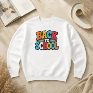 Premium Pretty Colorful Back To School Apple Book Pencil Sweater