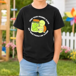 Pretty Cute Turtle Hugging Pickle Jar Keep Your Friends Close Kids T-Shirt